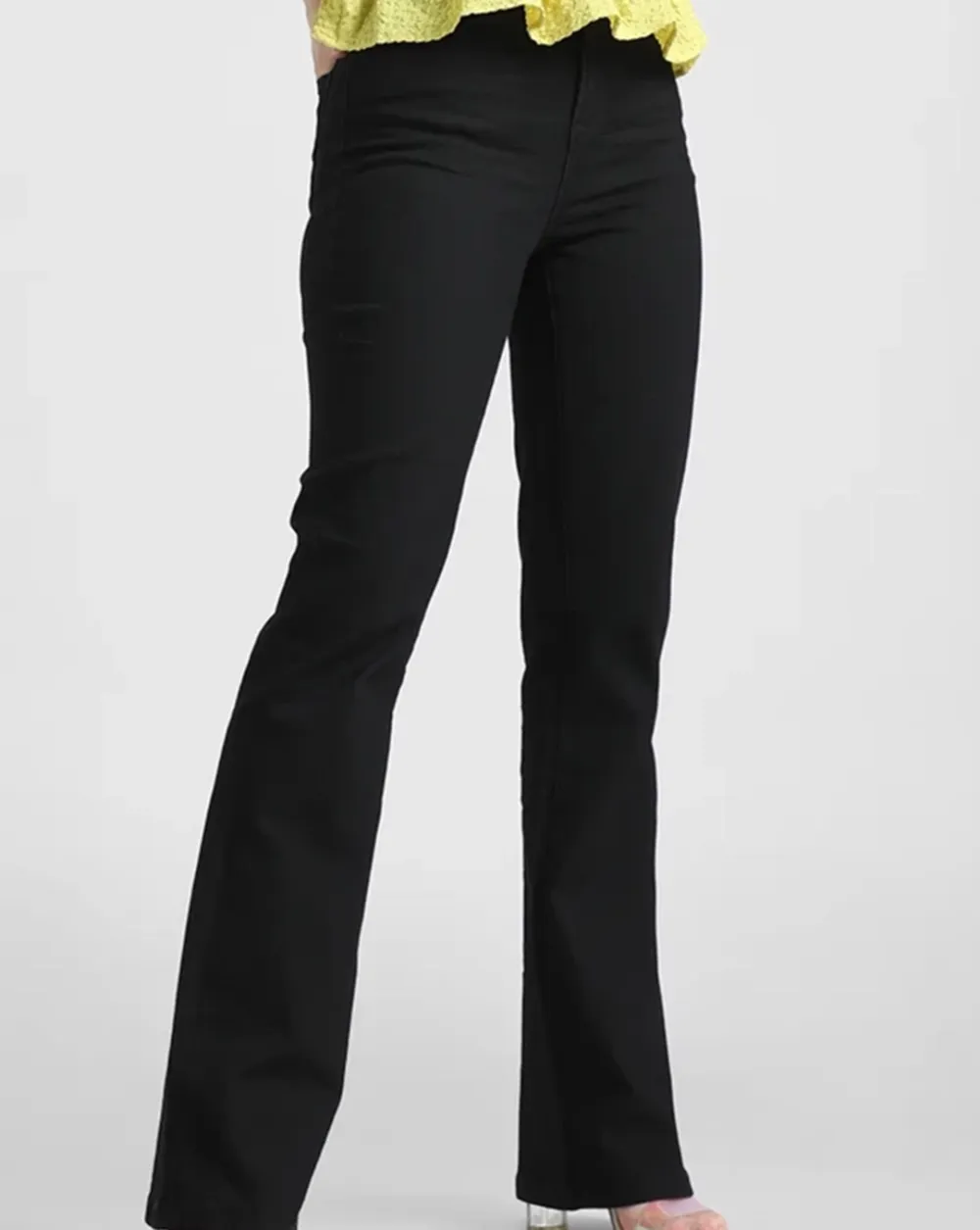 Black High Rise Flared Jeans