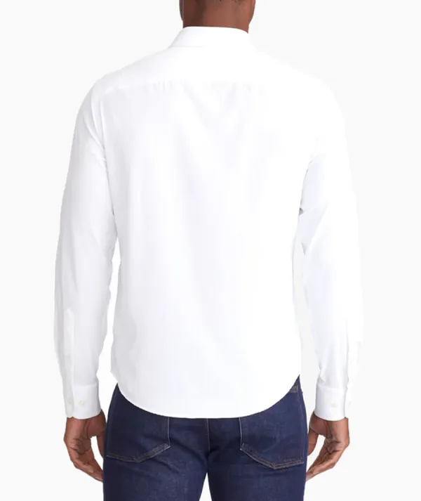 White Casual Style Men Blouse