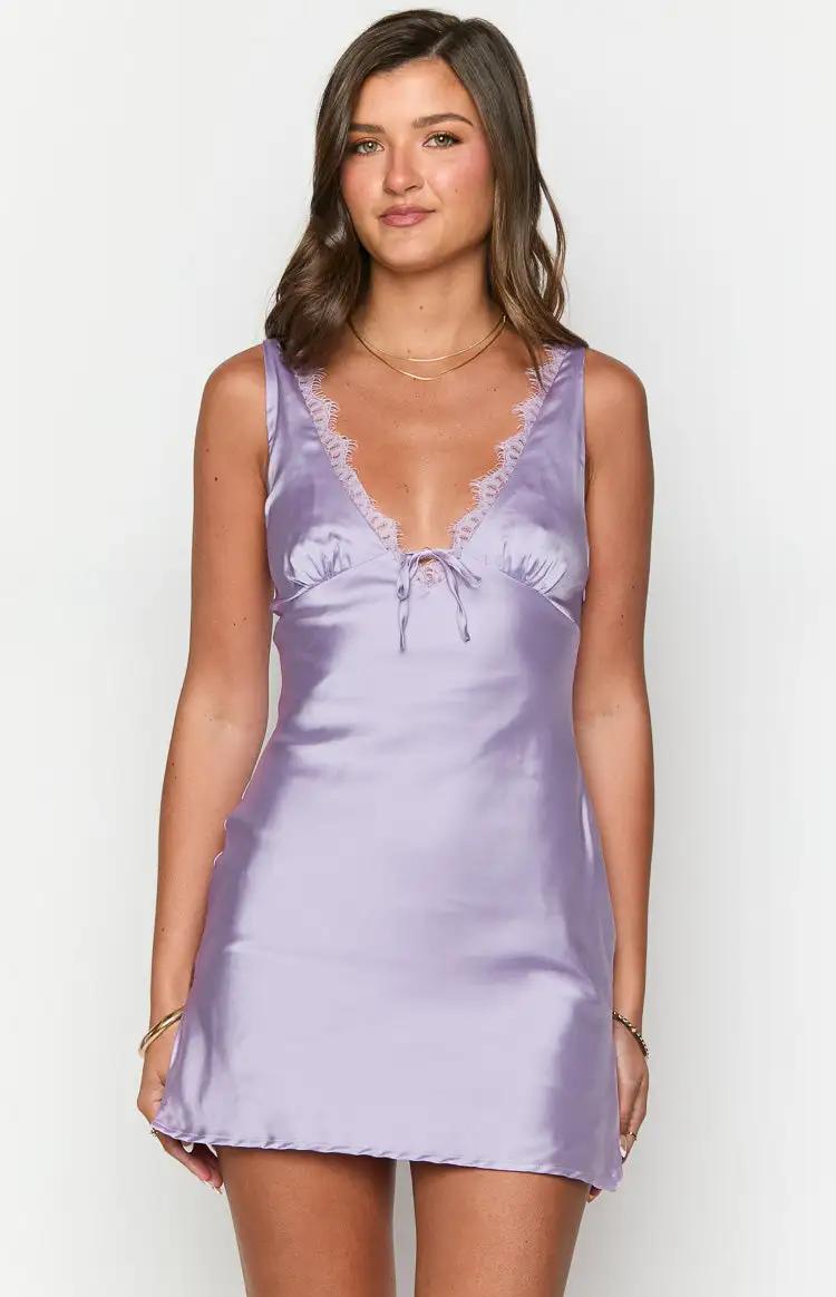 Jennifer Purple Mini Party Dress