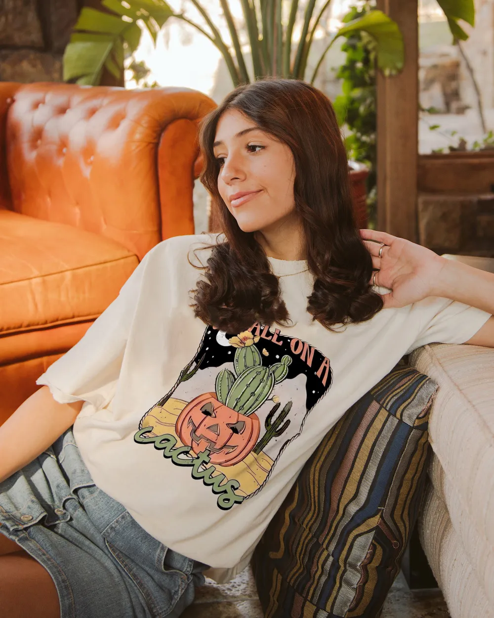 Women's Pumpkin Halloween Printed T-shirt