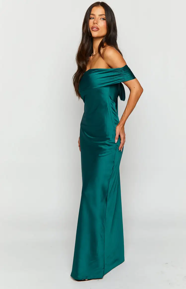 Seraphina Teal Off The Shoulder Maxi Dress