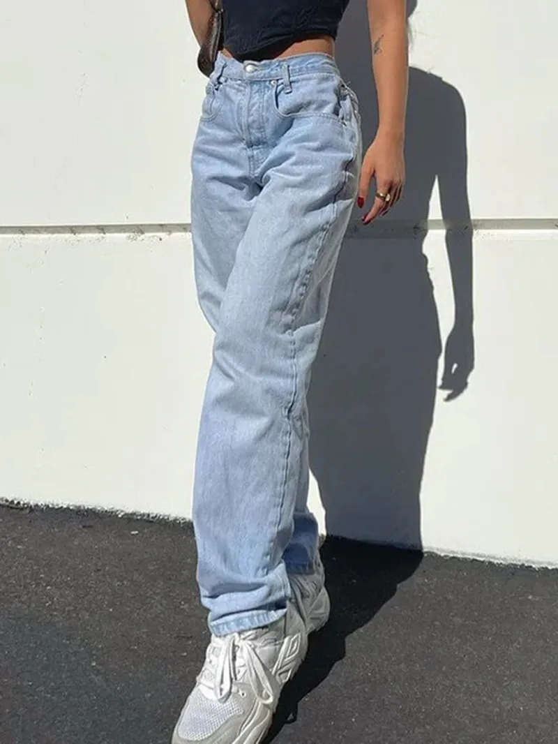 Solid denim pants