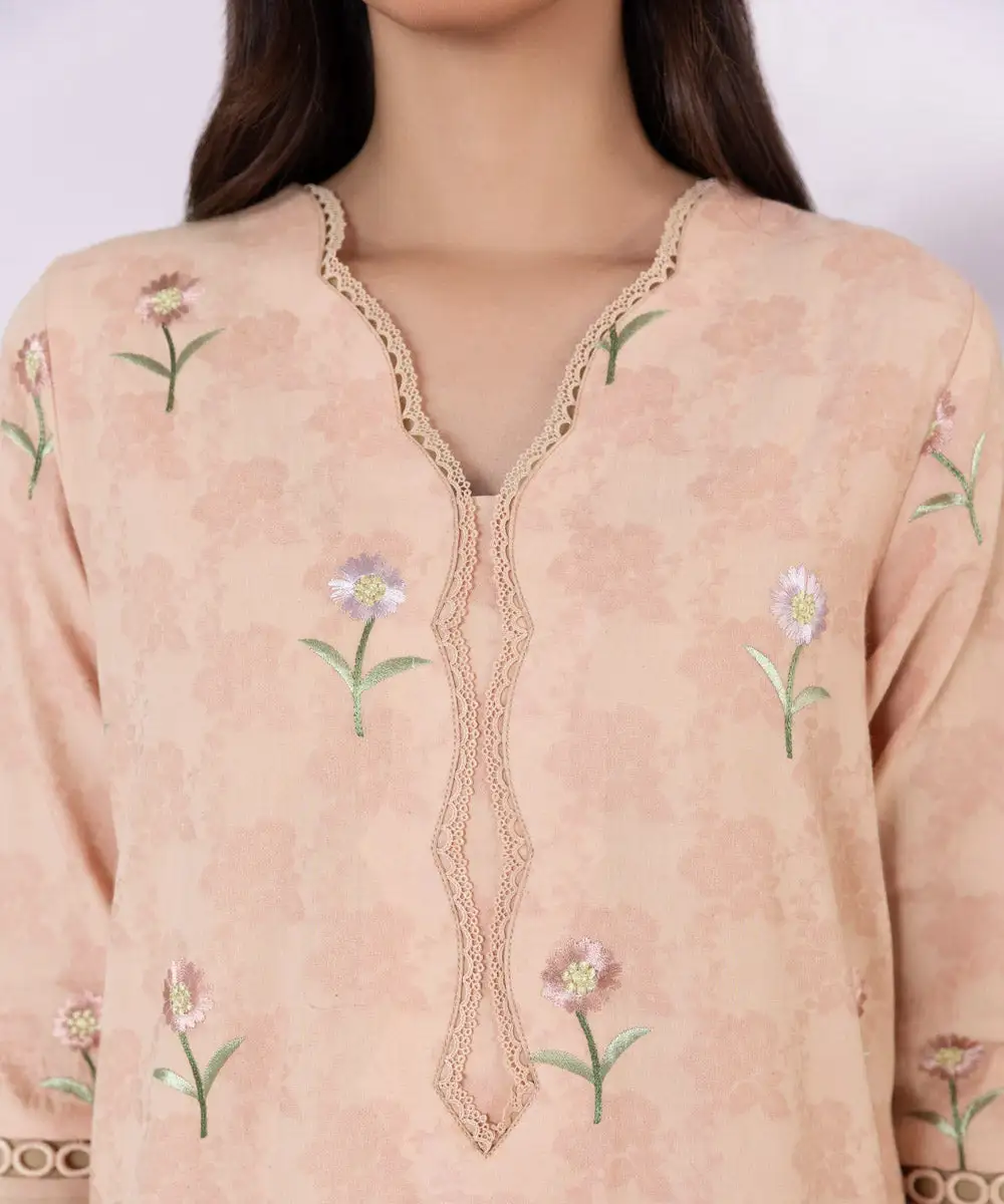 3 Piece - Embroidered Jacquard Suit