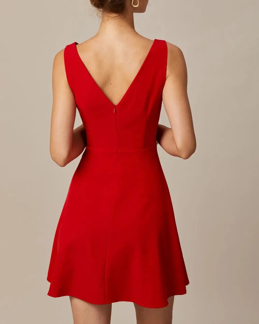 Pure red midi dress