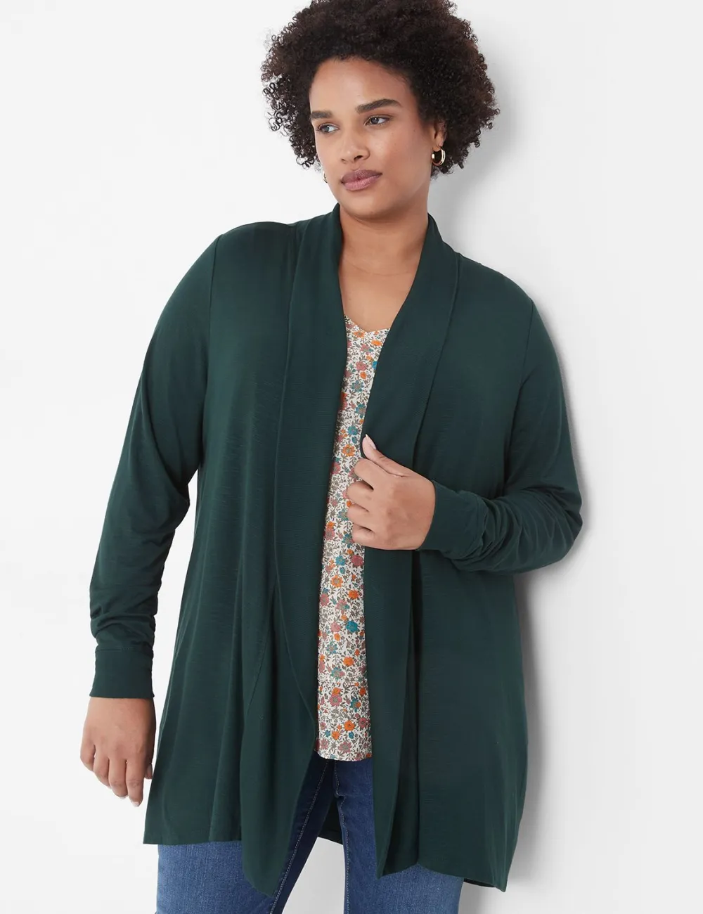 Long-Sleeve Rib Placket Overpiece