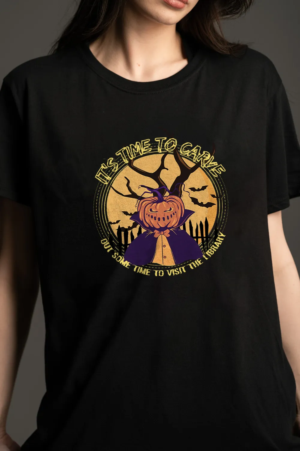 Women's Pumpkin English Halloween Printed T-shirt