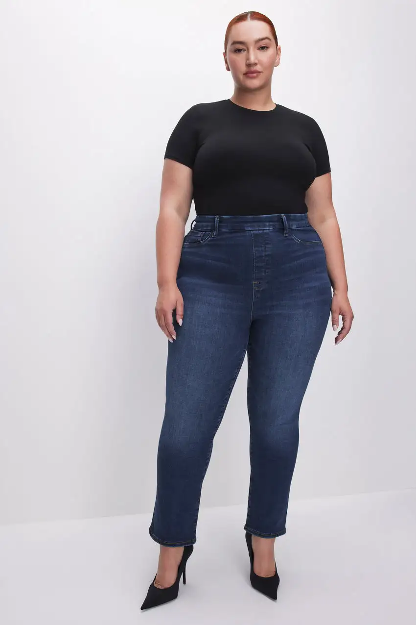 POWER STRETCH PULL-ON STRAIGHT JEANS