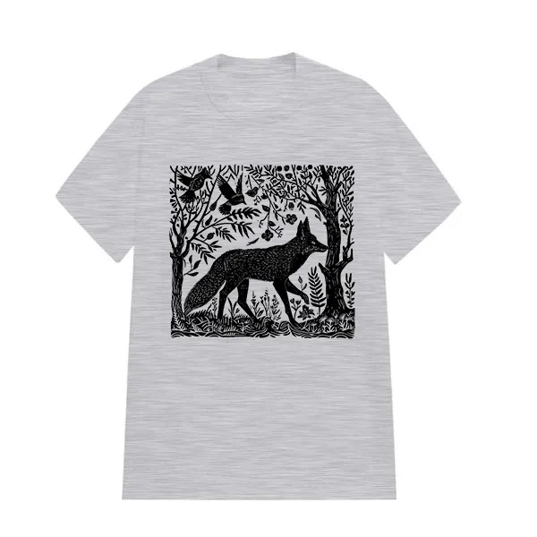 FOX IN THE FOREST PRINTED TEE