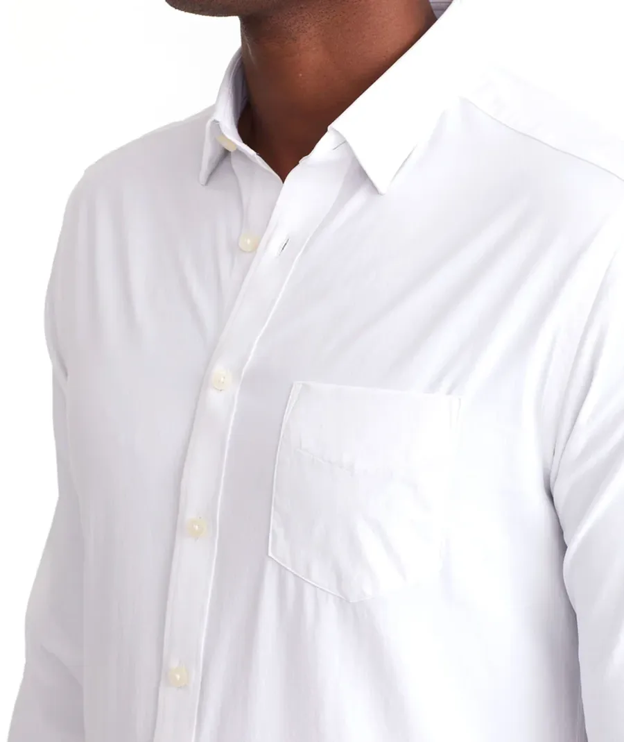 White Casual Style Men Blouse