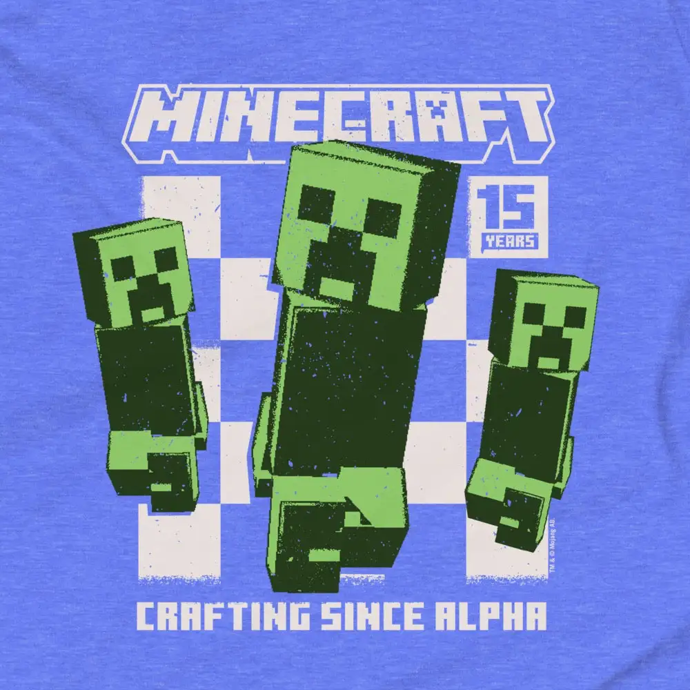 Minecraft 15th Anniversary Checkered Creeper Kids T-Shirt