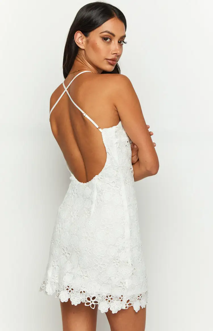 Starlette White Lace Mini Dress