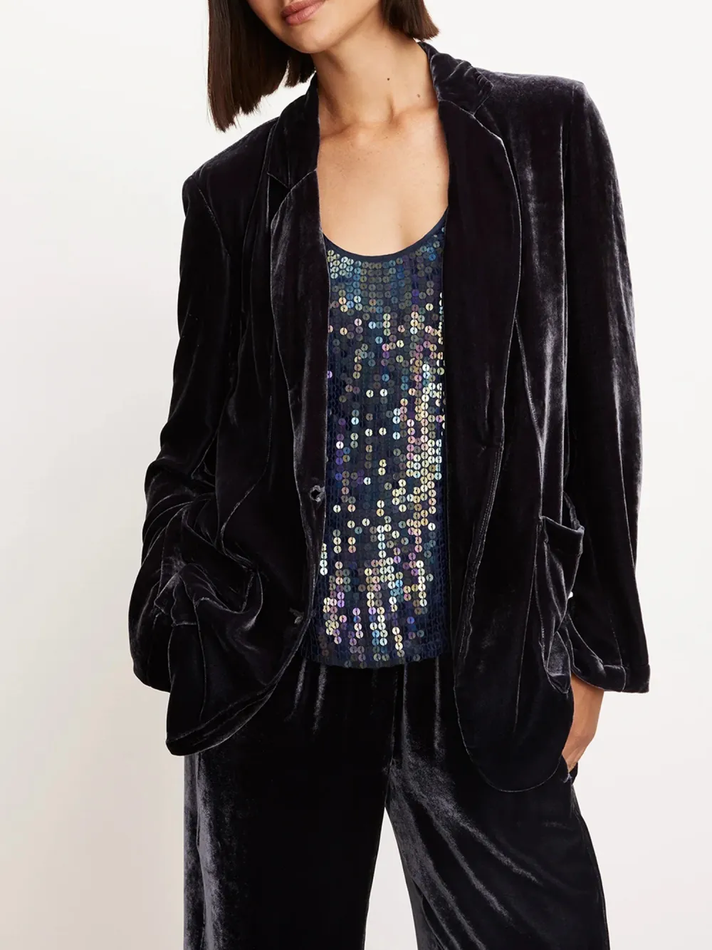 Kyla Silk Velvet Blazer