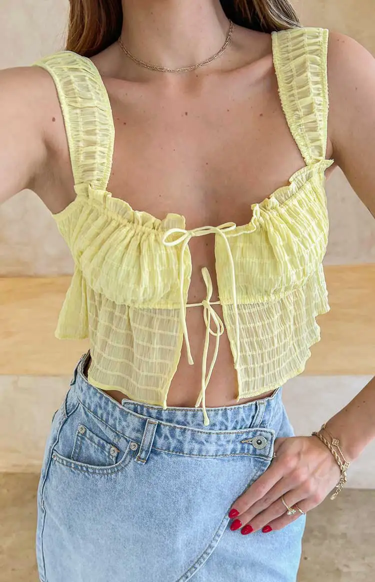 Pixie Yellow Crop Top