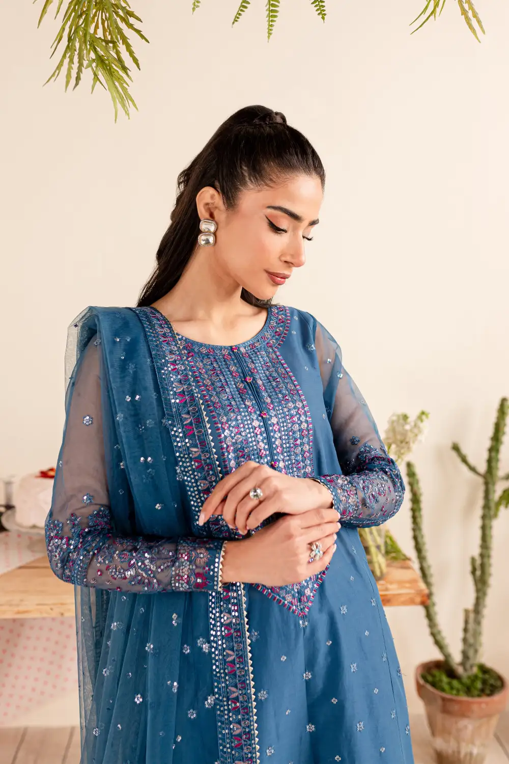 Puffin 3Pc - Embroidered Lawn Dress