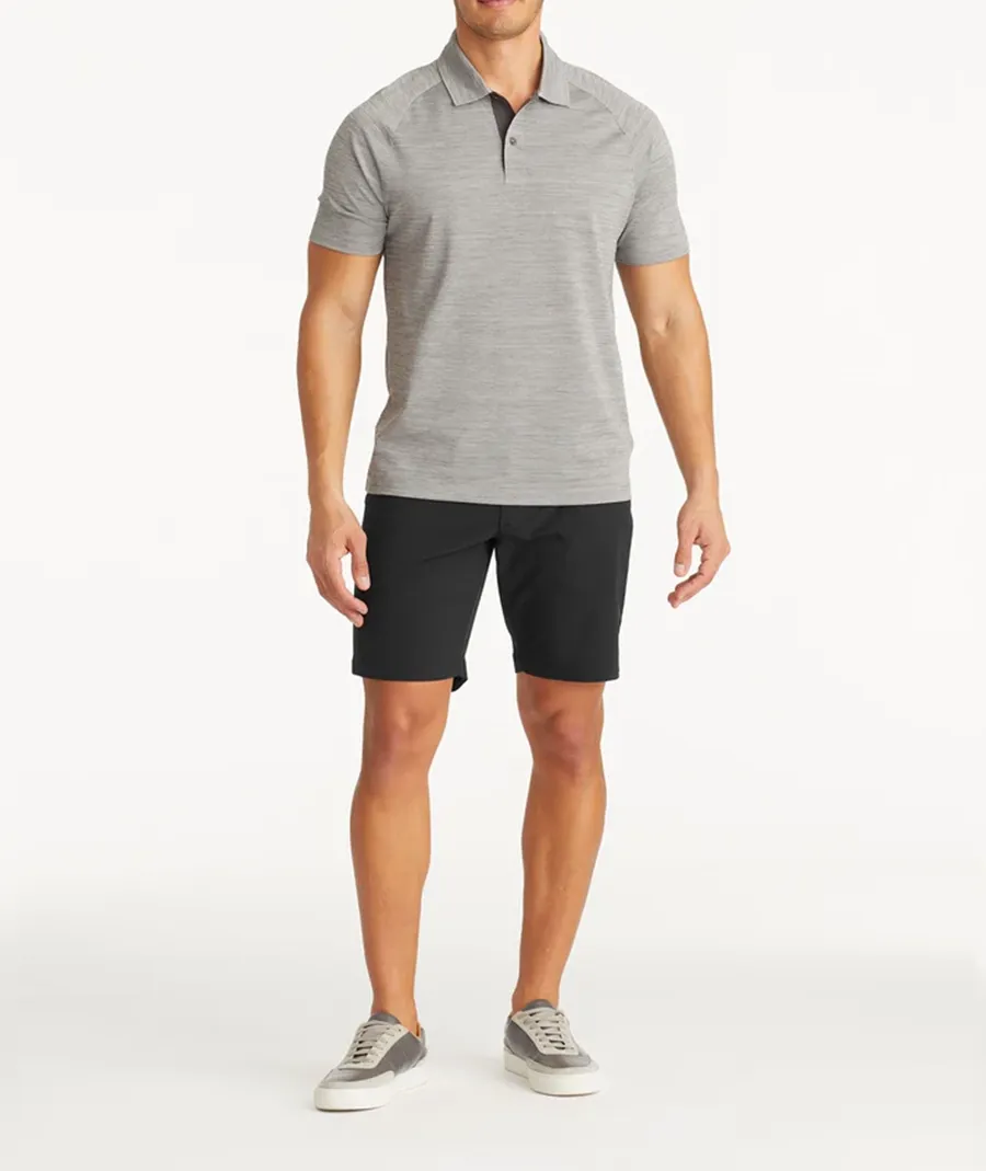 Black Straight-Leg Cotton 5-Point Shorts