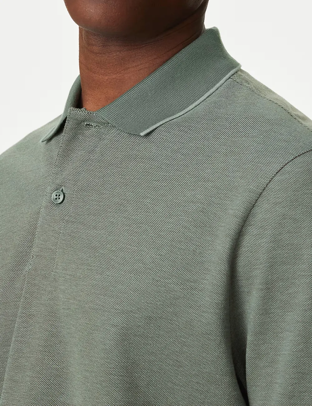 Pure Cotton Tipped Pique Shirt