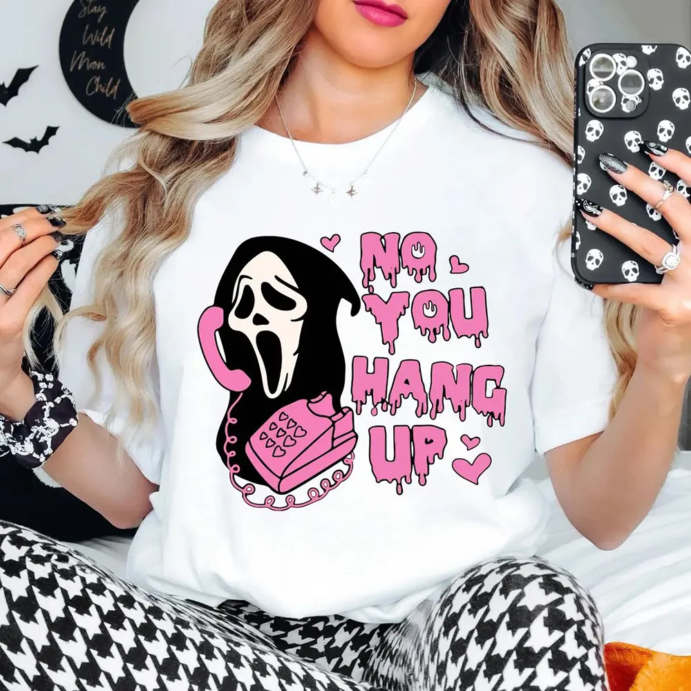 No You Hang Up Shirt Pink Halloween 90s Tee