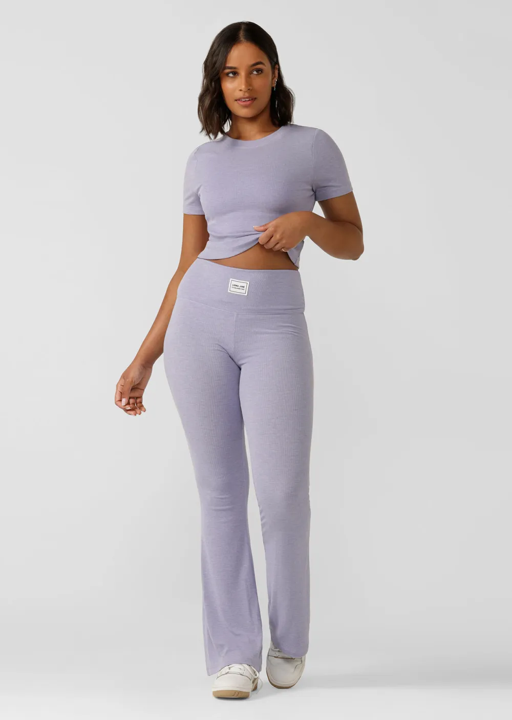 Modal Luxe Lounge Fold Waist Rib Flares