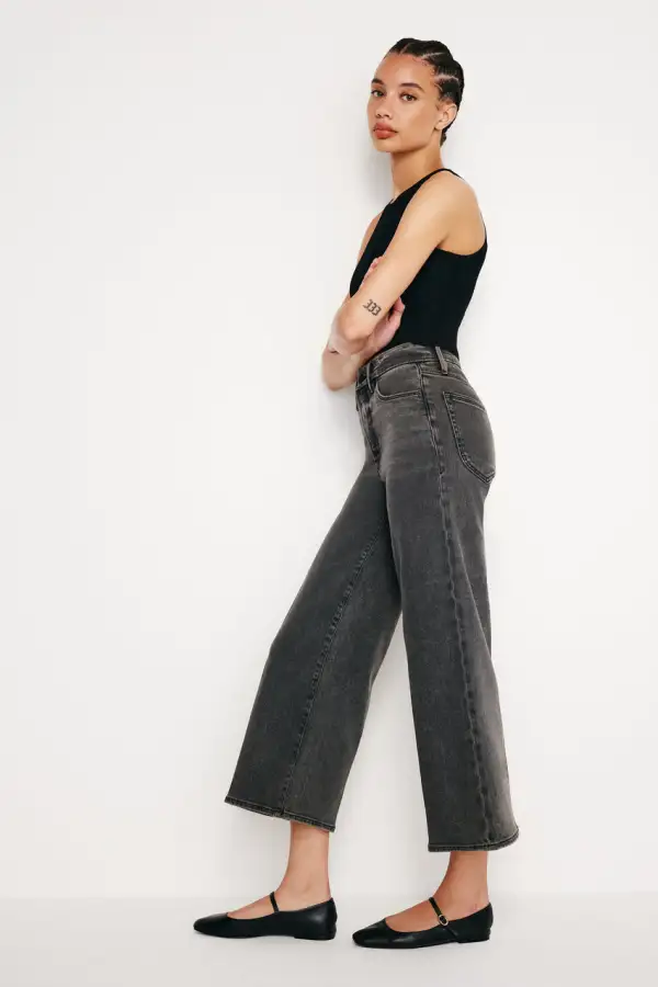 GOOD WAIST CROPPED PALAZZO JEANS