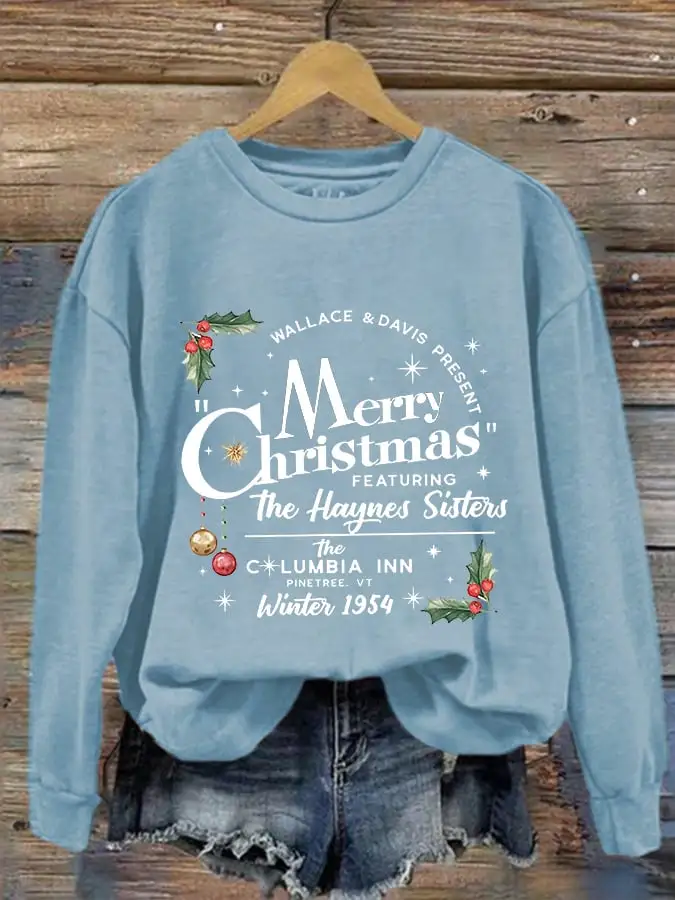 Women'S Merry C hristmas Printed Casual Sweatshirt