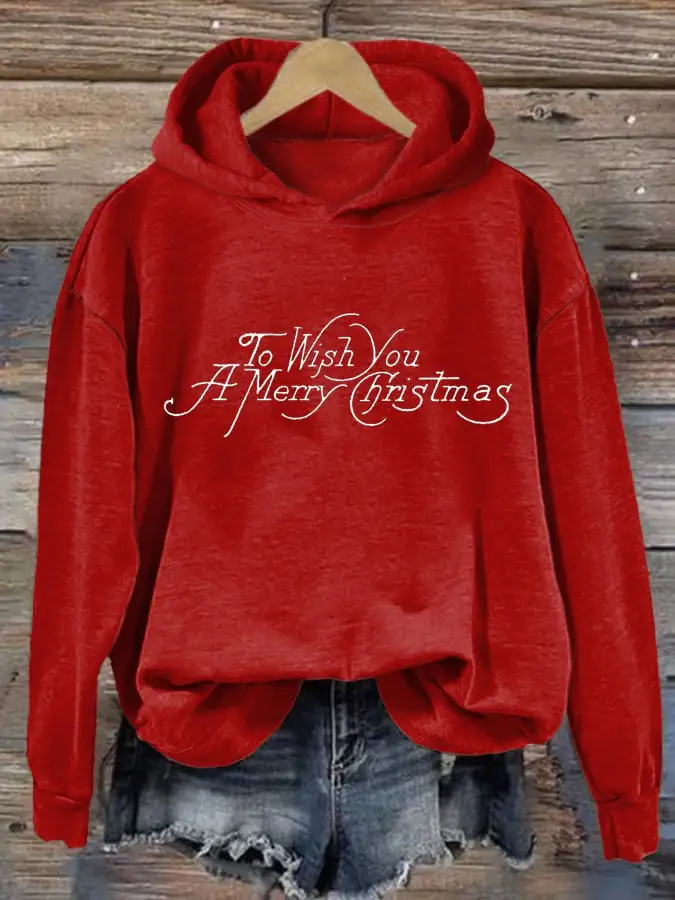 Women's To Wish You A Merry Christmas Print Sweatshirt