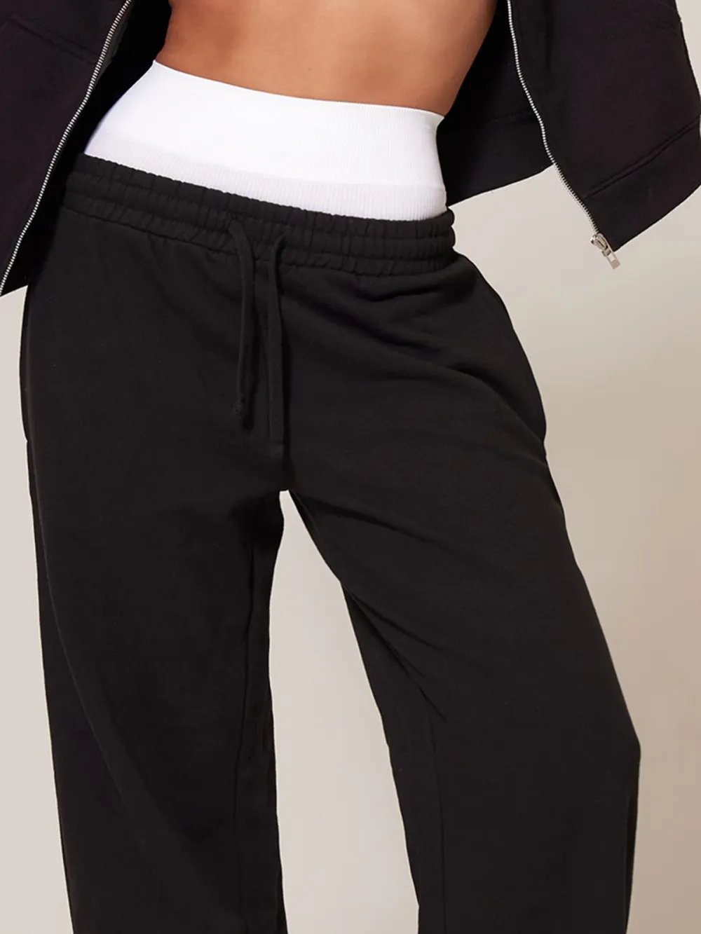 Black Premium Wide Leg Sweat Sweatpants