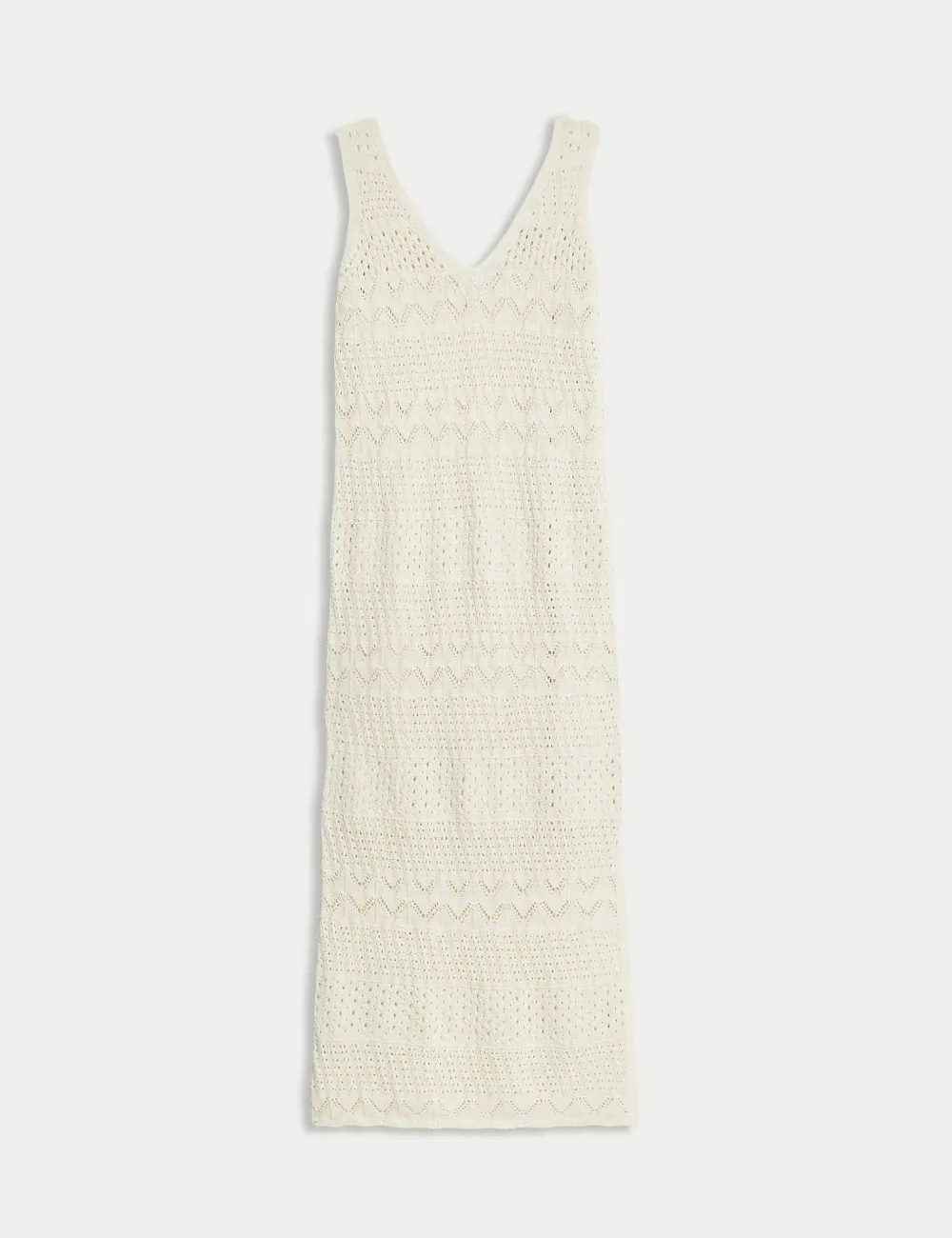 Cotton Rich Textured Midi Knitted Dress