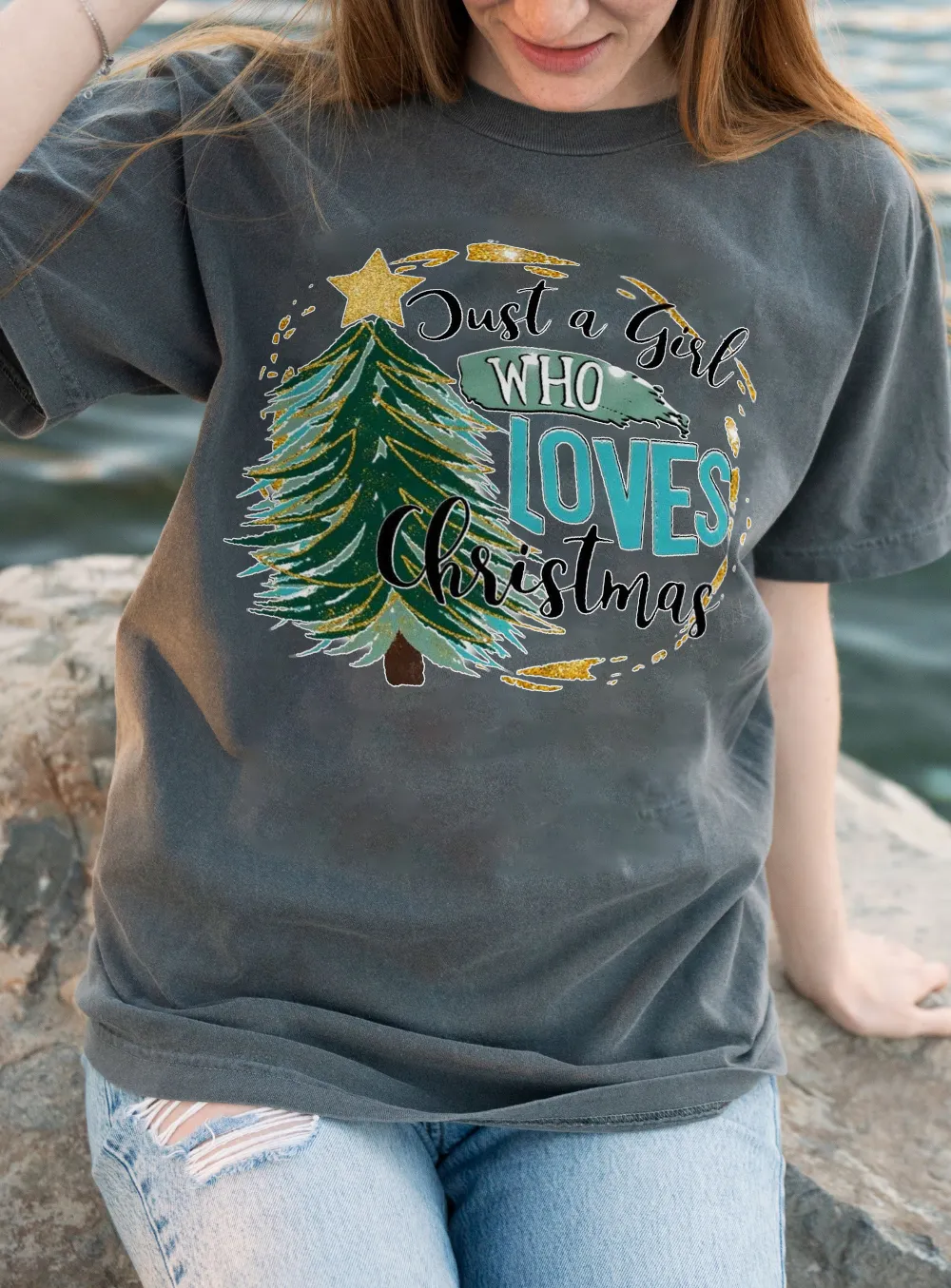 Women's Christmas Tree Printed T-shirt