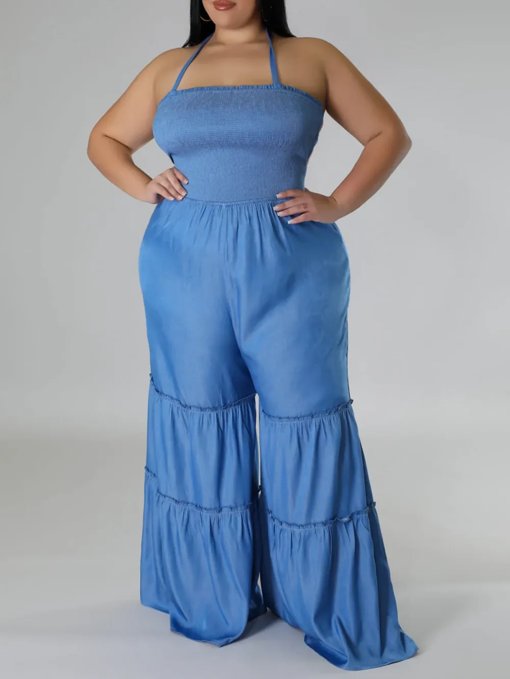 Plus-Size Stylish Denim Jumpsuit For Women