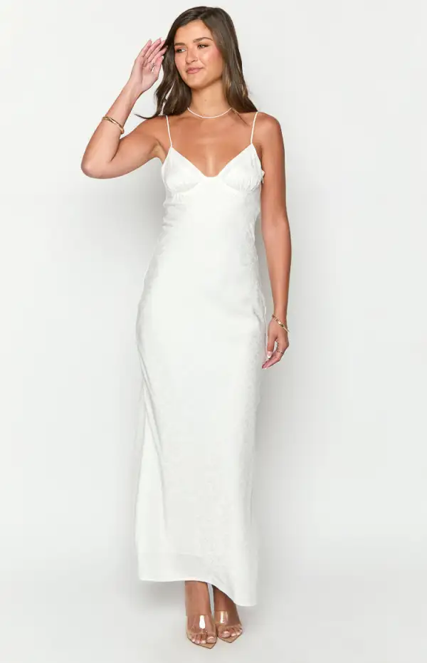 Gloria White Maxi Dress