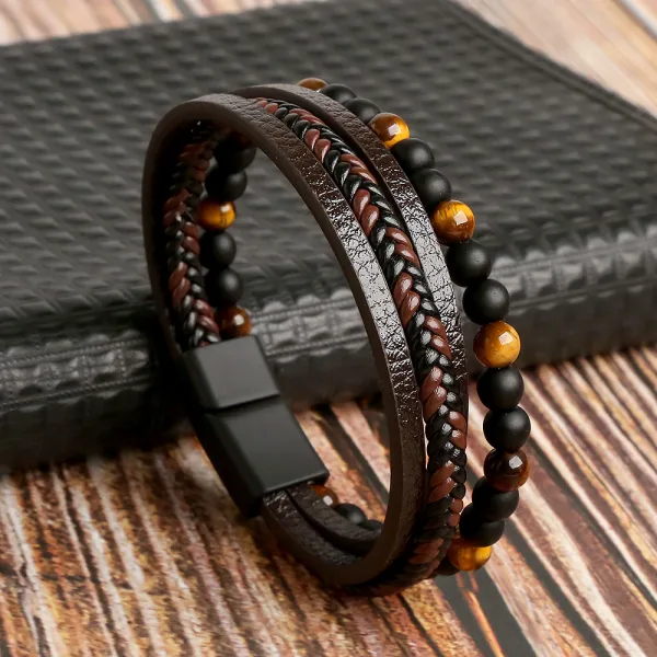 Men's Casual Beaded Woven Bracelet