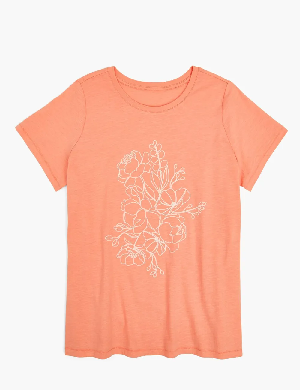 Modern Embroidered Floral Graphic Tee