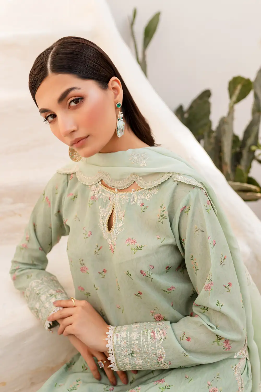 Roya 3Pc - Embroidered Luxe PRET