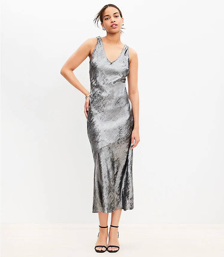 Shimmer Bias Slip Dress