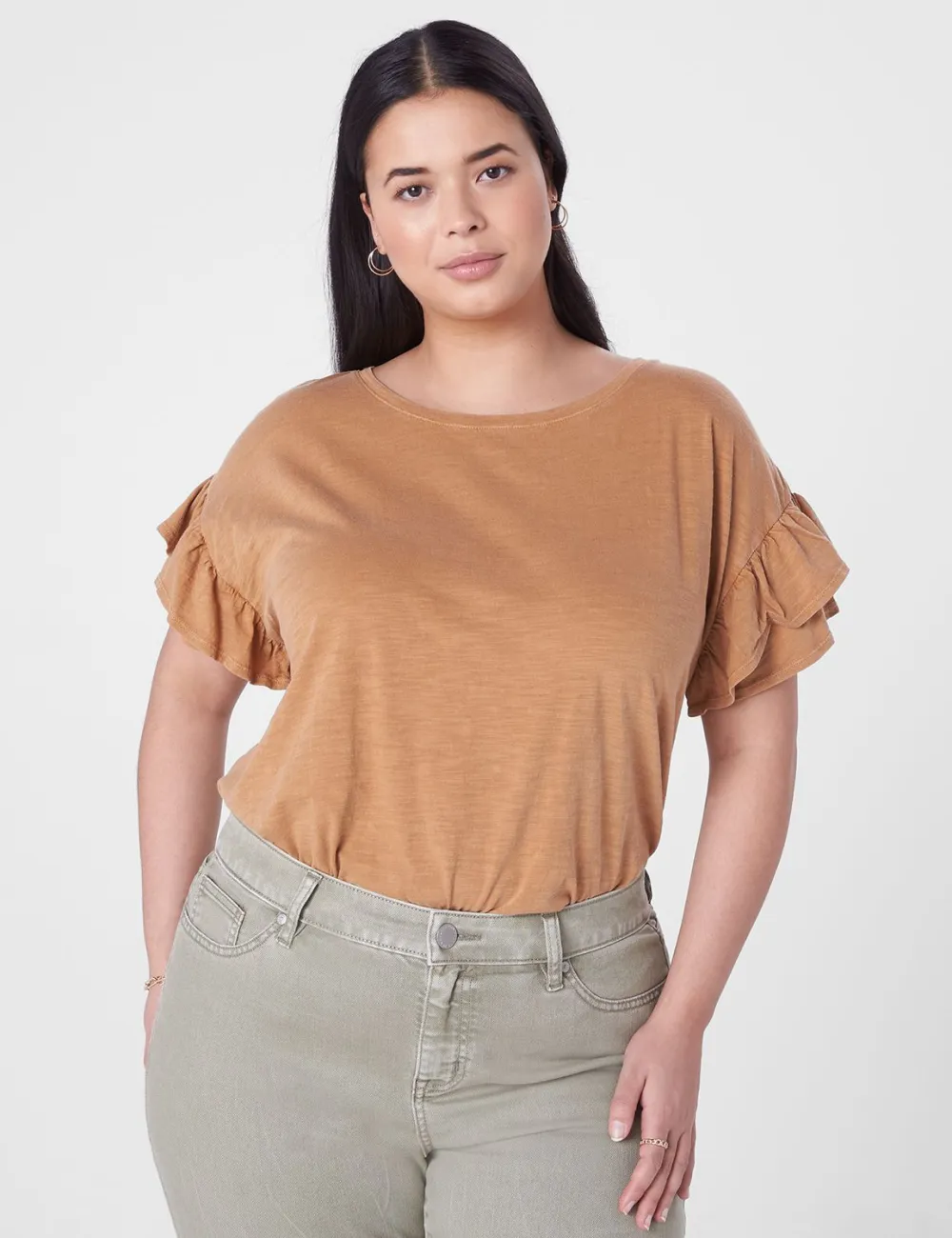 Crew-Neck Ruffle Tee