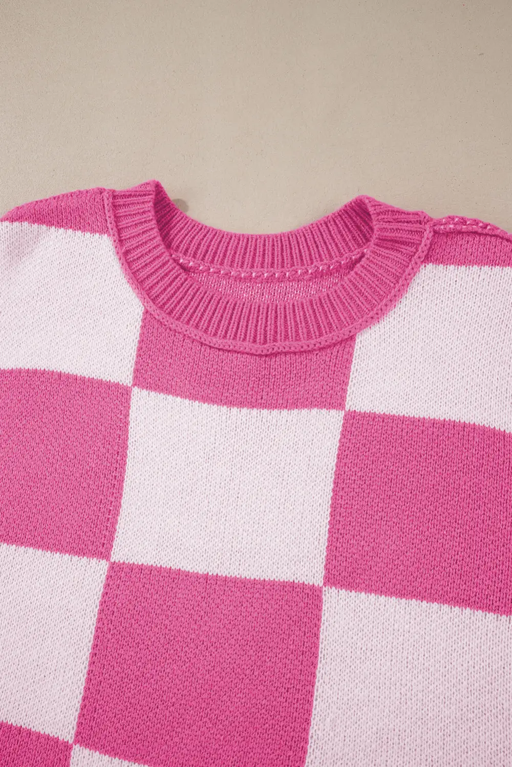 Checkered Bishop Sleeve Sweater