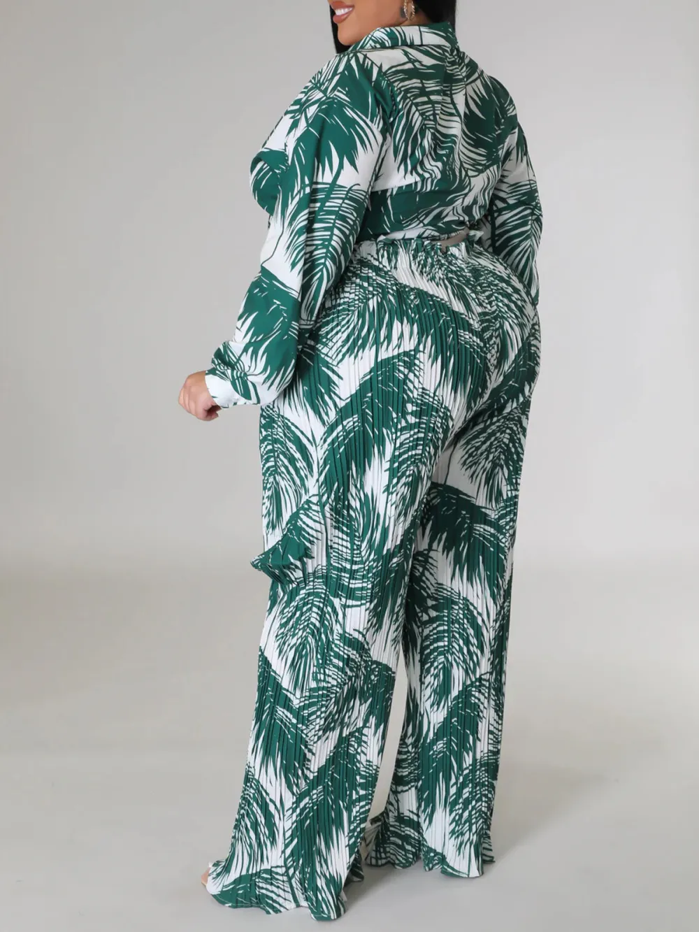 Women'S Stylish Tropical Print Pantsuit