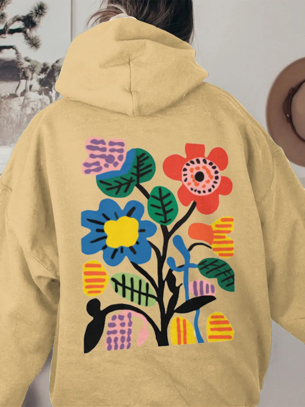 FLORAL PATTERN HOODIE