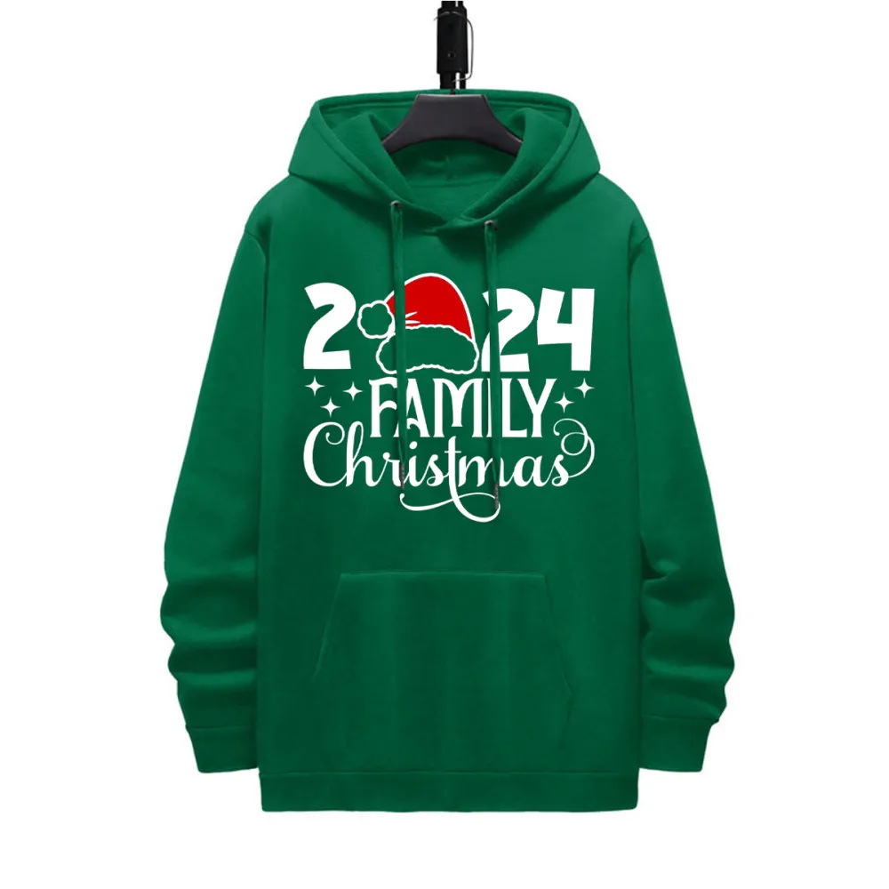 2024 FAMILY CHRISTMAS PATTERN PRINTED HOODIE