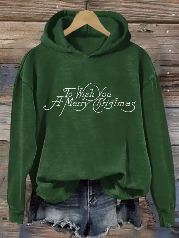 Women's To Wish You A Merry Christmas Print Sweatshirt