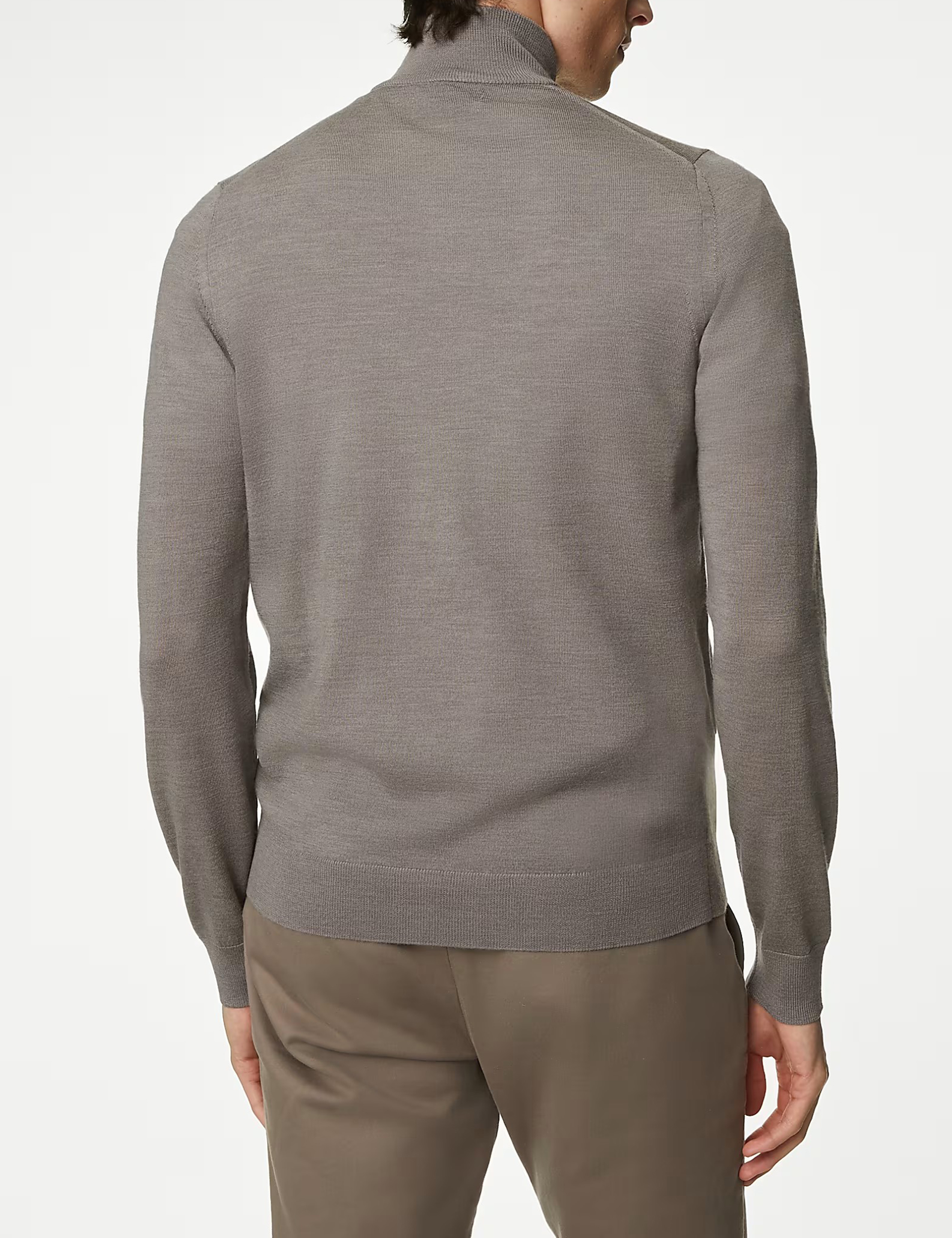 Pure Extra Fine Merino Wool Half Zip Jumper