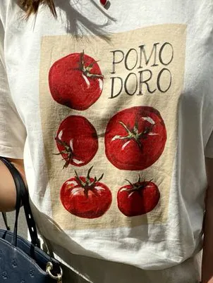 Women's Tomato Print Short Sleeve T-Shirt