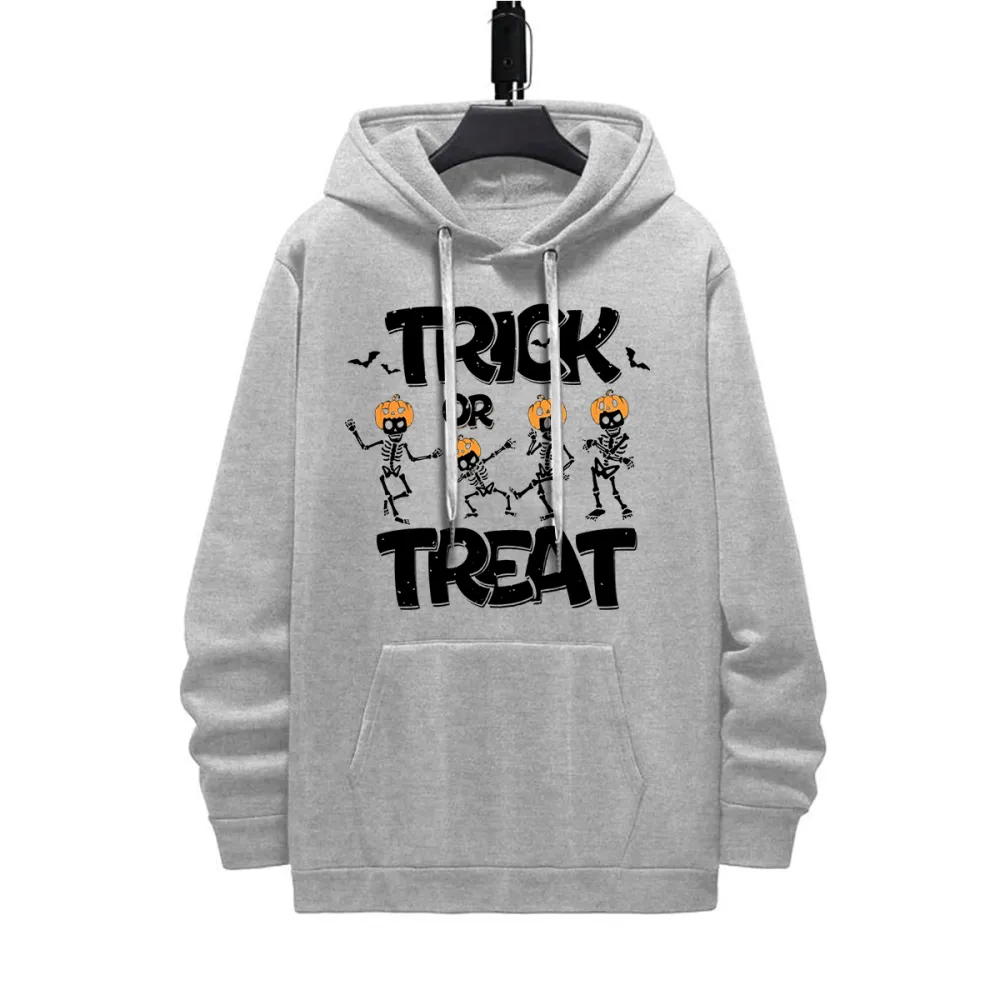 TRICK OR TREAT HALLOWEEN PATTERN PRINTED HOODIE