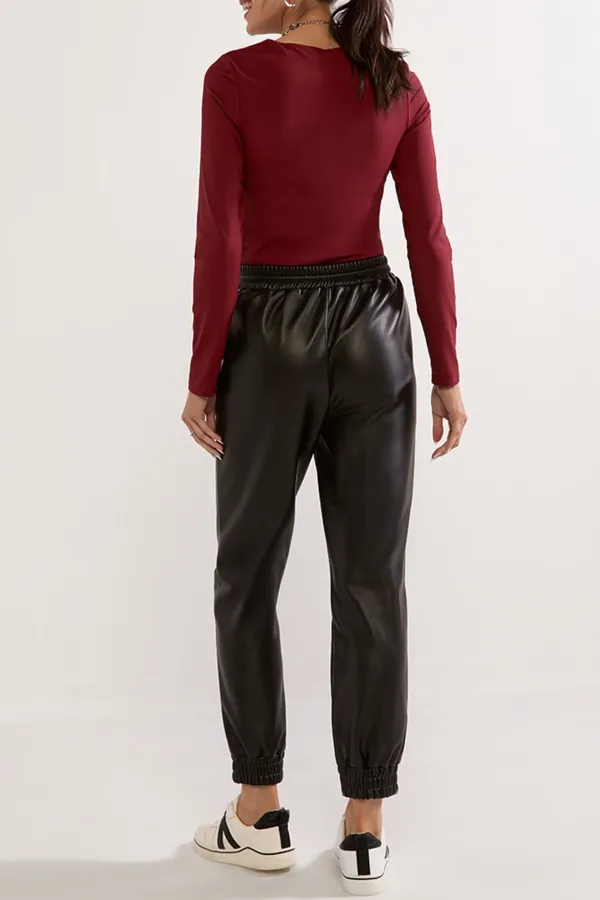 Jenny Faux Leather Joggers