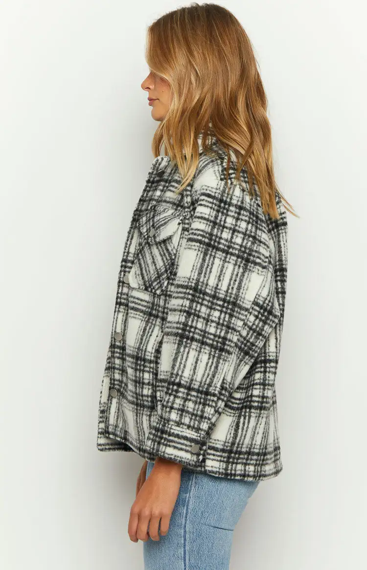 Orson Fleece Black and White Check Jacket