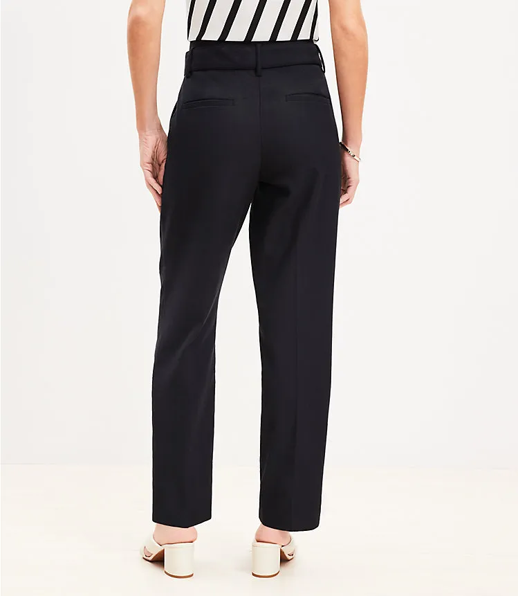 Pintucked Belted Slim Pants in Twill