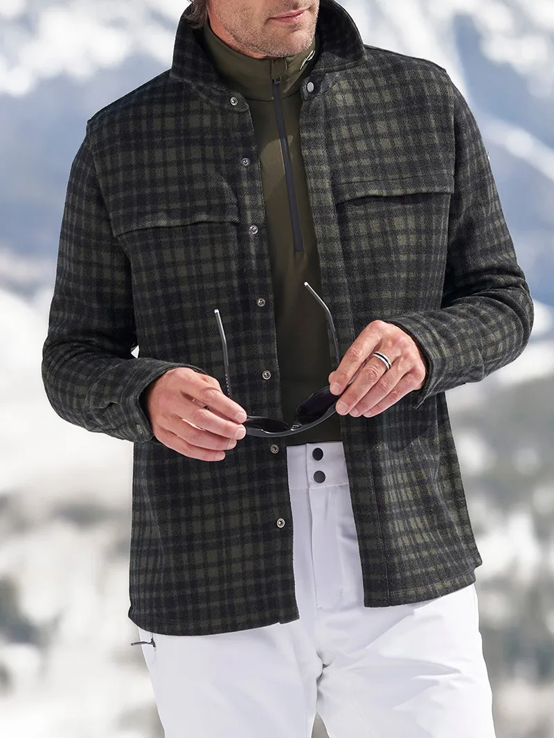 Men's Casual Oversized Plaid Coat Jacket