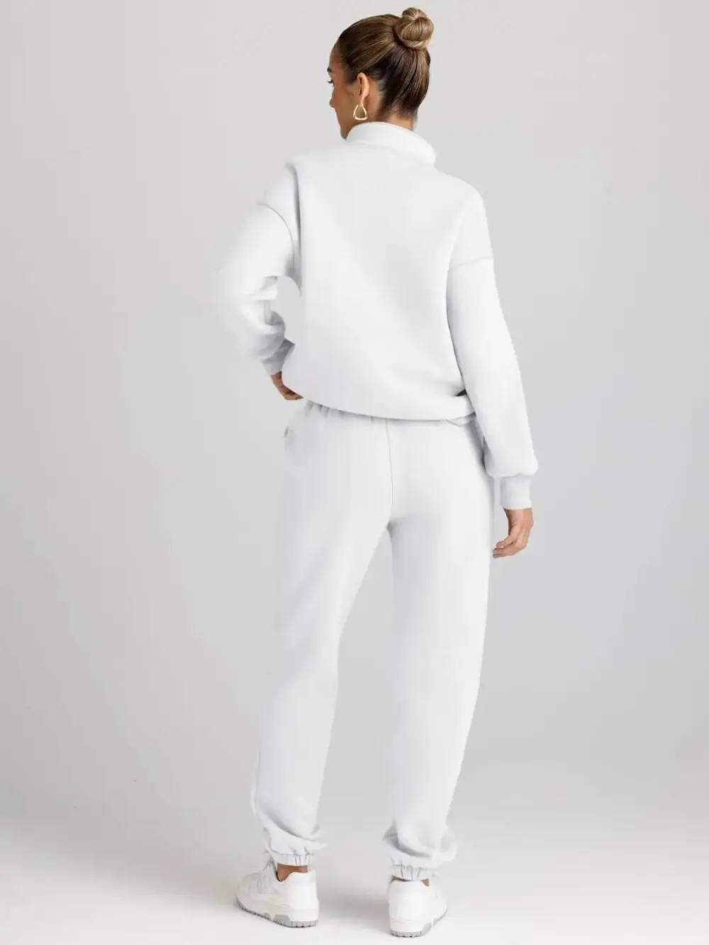 2 Piece Sweatsuits Long Sleeve Half Zip Pullover and Baggy Sweatpants