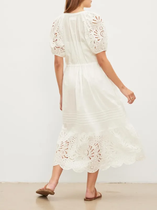 Nadia Embroidered Cotton Lace Dress