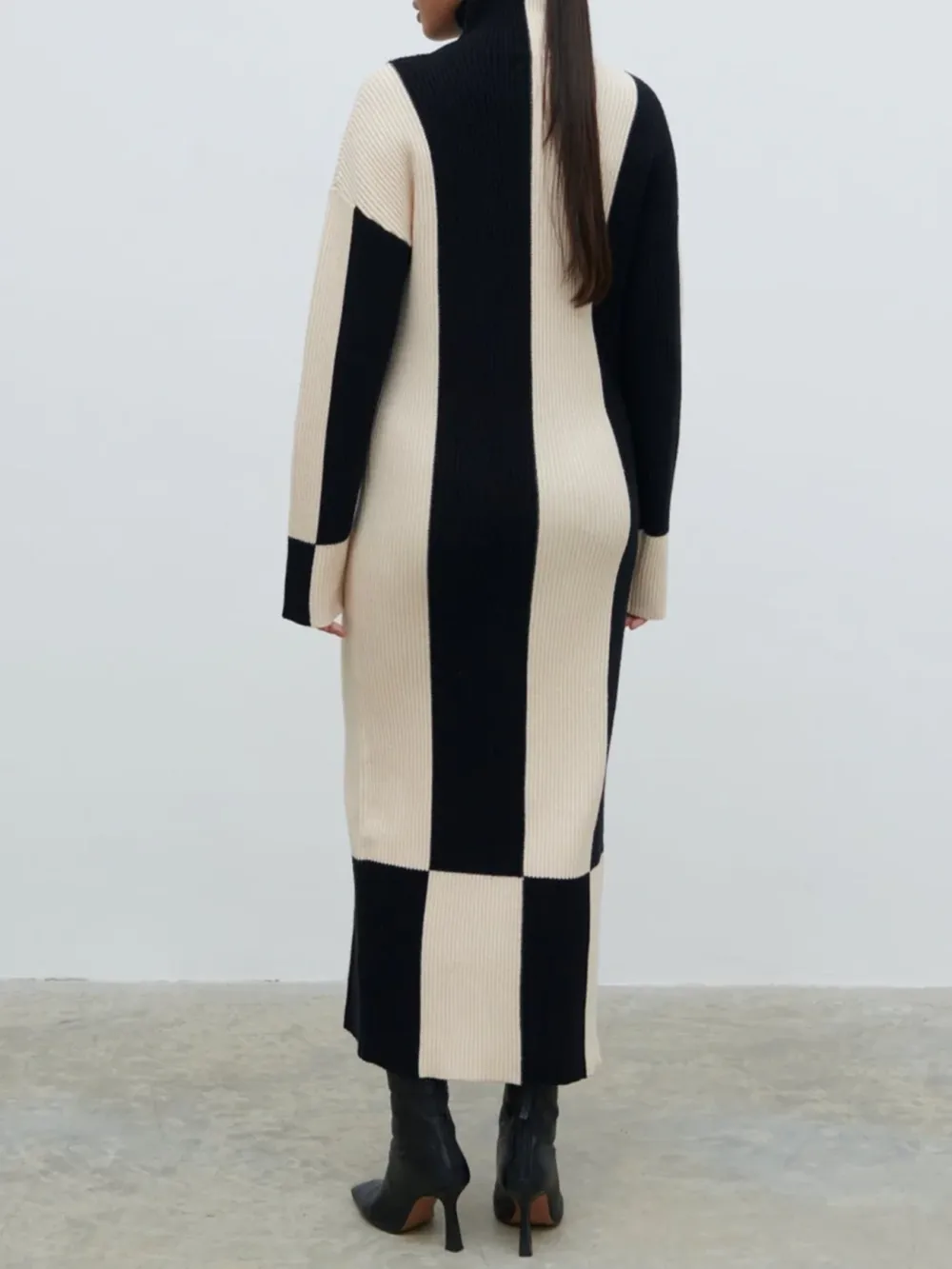 Nayah High Funnel Neck Knit Dress